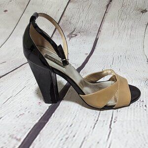 WHBM Patent Ankle Strap Block Heels  9